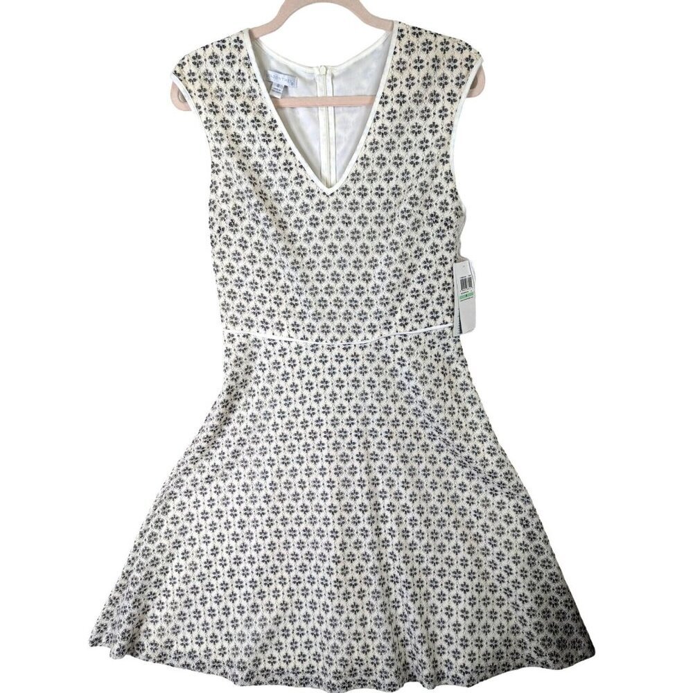 London Times Women size 8 Lace Dress Zip Up Feminine Whimsical Career New Tags